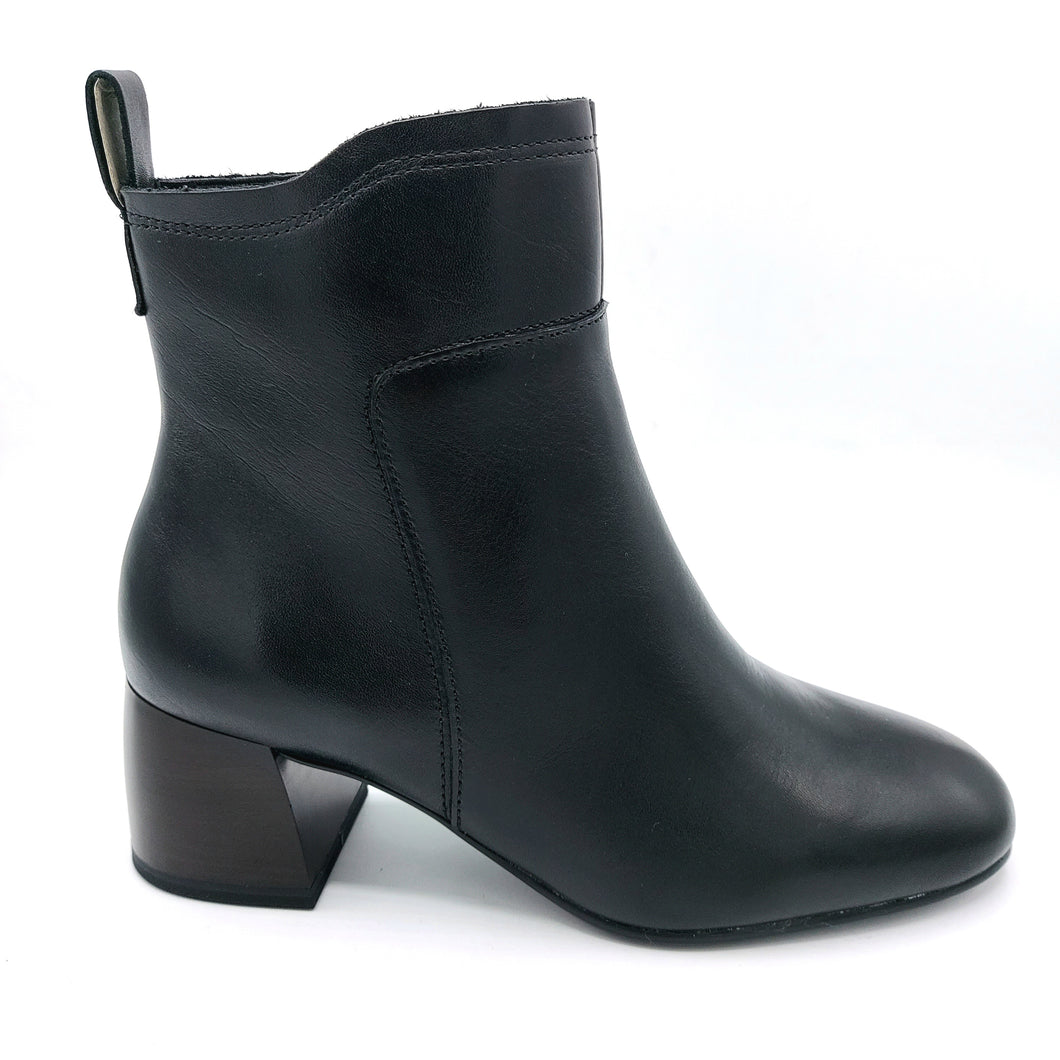 Tamaris 1-25323-45 nero tronchetto donna in pelle con tacco di 5 cm e chiusura a cerniera 