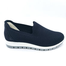 Carica l'immagine nel visualizzatore di Gallery, Igieco 7658611 blu sneakers donna in tessuto elasticizzato con soletta estraibile in memory foam
