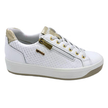 Carica l'immagine nel visualizzatore di Gallery, Igi&amp;co 1144300 bianco sneakers donna in pelle con doppia chiusura con lacci e cerniera
