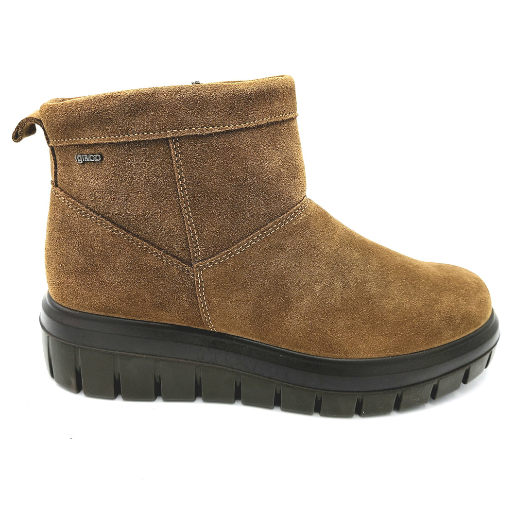 Igi&co 8653033 cuoio stivaletto donna in pelle scamosciata con forma ampia