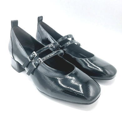 Tamaris 1-22318-43 nero decollete modello Mary Jane con doppio braccialetto e tacco largo di 3,5 cm