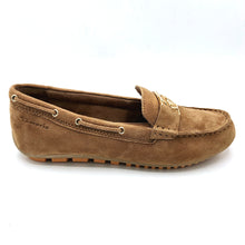 Carica l'immagine nel visualizzatore di Gallery, Tamaris 1-24630-44 cognac mocassino donna piatto in pelle scamosciata con logo frontale
