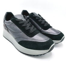 Carica l'immagine nel visualizzatore di Gallery, Enval 2285500 nero sneaker donna stringata con soletta estraibile in memory foam
