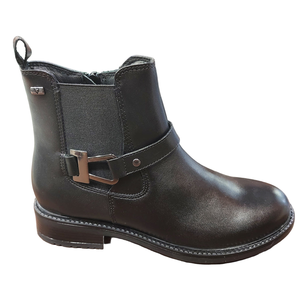 Valleverde 17111 nero stivaletto in pelle con elastico e chiusura a cerniera