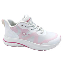 Carica l'immagine nel visualizzatore di Gallery, Tamaris 1-23786-45 bianco rosa sneakers donna in tessuto tecnico con calzata step-in e lacci elasticizzati
