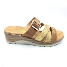 Carica l'immagine nel visualizzatore di Gallery, Amarpies abz26567 beige ciabatta leggera con fibbia sul collo del piede per una migliore calzata
