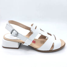 Carica l'immagine nel visualizzatore di Gallery, Callaghan 34407 bianco sandalo basso elegante con tacco da 3 cm e tomaia in pelle
