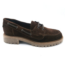Carica l'immagine nel visualizzatore di Gallery, Tamaris 1-23701-47 mocca scarpa donna in pelle scamosciata modello barca con suola spessa
