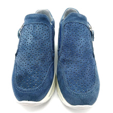 Carica l&#39;immagine nel visualizzatore di Gallery, Enval 1764566 blu jeans slip on donna con cerniera tomaia in pelle scamosciata soletta estraibile in memory foam
