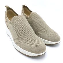 Carica l&#39;immagine nel visualizzatore di Gallery, Enval 1767533 taupe slip on donna in tessuto con soletta estraibile in memory foam
