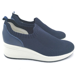 Enval 1767511 blu slip on donna in tessuto con soletta estraibile in memory foam