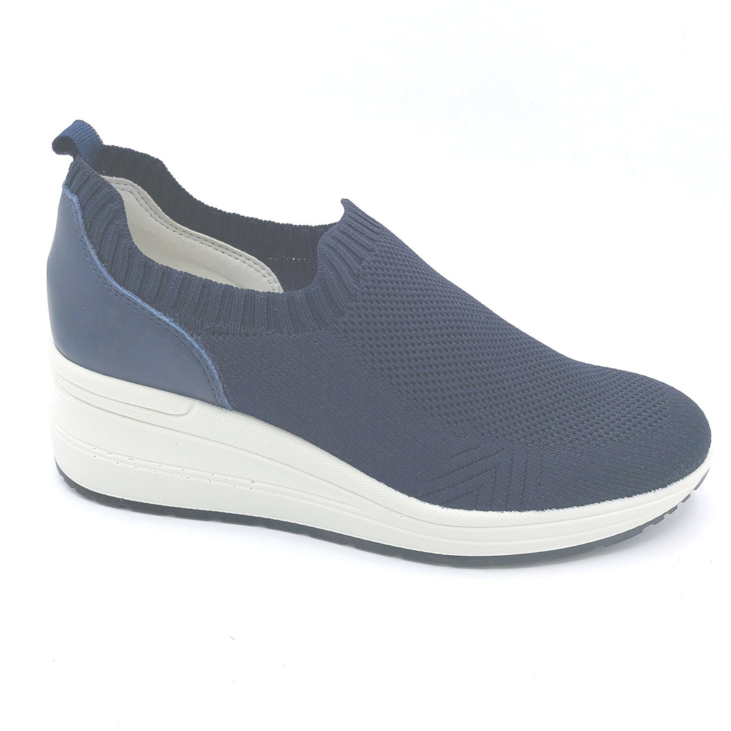 Enval 1767511 blu slip on donna in tessuto con soletta estraibile in memory foam