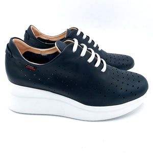 Callaghan 30000 blu sneakers donna lacci traforata con tomaia in pelle e soletta estraibile in pelle