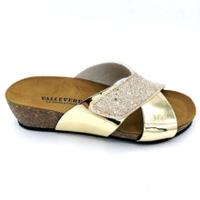 Carica l&#39;immagine nel visualizzatore di Gallery, Valleverde G51299 oro ciabatta in glitter con strappo regolabile
