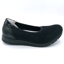 Carica l&#39;immagine nel visualizzatore di Gallery, Enval 1763000 nero ballerina donna in tessuto elasticizzato con soletta estraibile in memory foam
