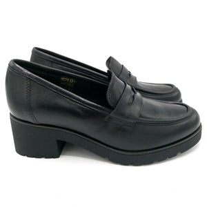 Cinzia soft MI655035 nero mocassino donna con pattina in pelle con soletta estraibile