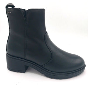 Igi&co 2653000 nero stivaletto donna in pelle con chiusura a cerniera e tacco largo di 5,5 cm