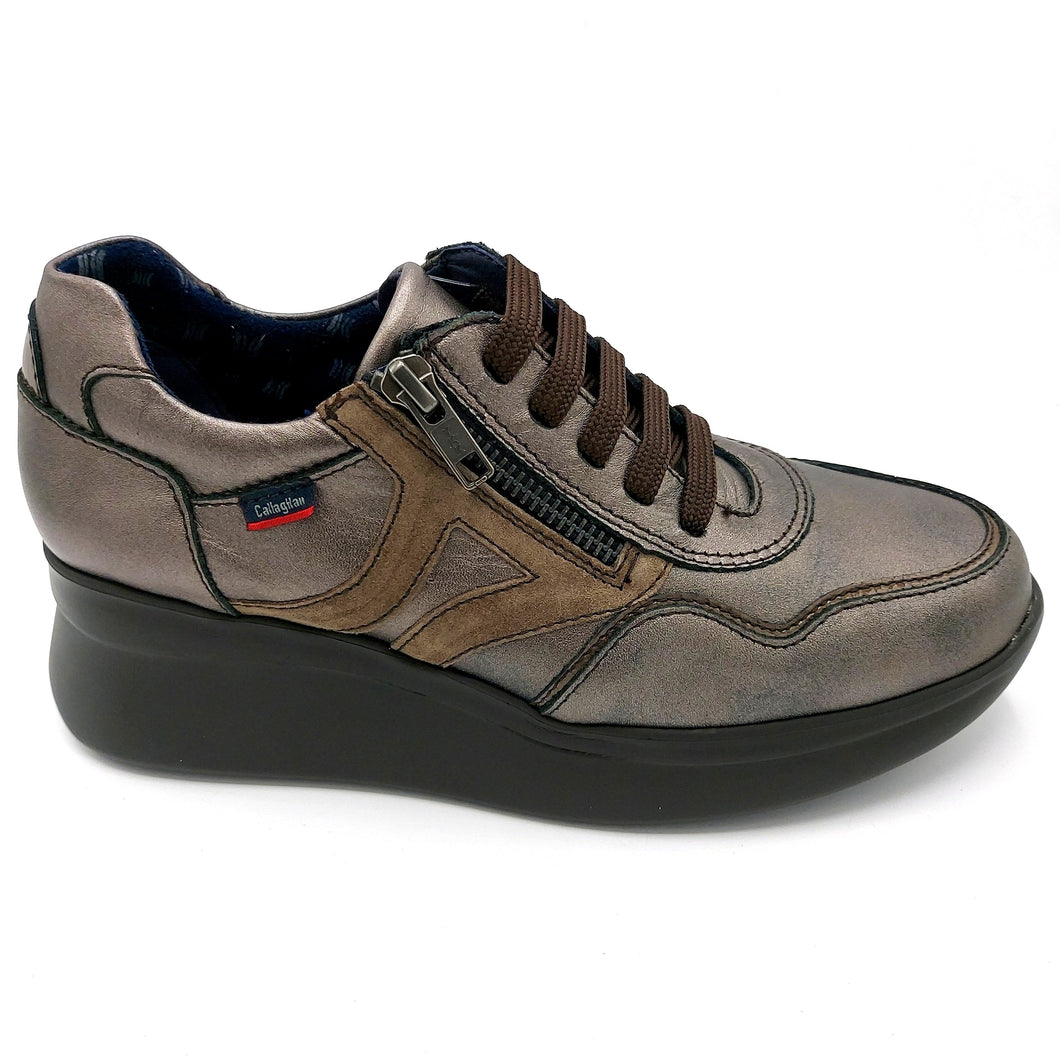 Callaghan 30008 marrone sneakers donna con lacci e cerniera con soletta estraibile