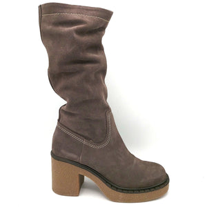 Bueno WT2903 grigio stivale donna in pelle scamosciata con gambale a tubo