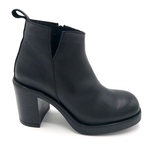 Bueno WV2707 nero stivaletto donna in pelle con punta quadra