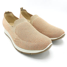 Carica l&#39;immagine nel visualizzatore di Gallery, Enval 3757644 cipria sneakers slip on donna in tessuto glitterato con soletta estraibile in memory foam e suola in gomma 
