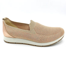 Carica l&#39;immagine nel visualizzatore di Gallery, Enval 3757644 cipria sneakers slip on donna in tessuto glitterato con soletta estraibile in memory foam e suola in gomma
