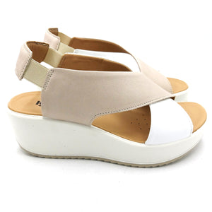 Igi&co 3667255 panna bianco sandalo donna incrociato interamente in pelle