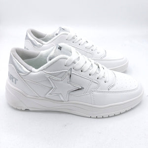 Shop art 230226 bianco sneakers donna stringata con stella laterale