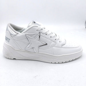 Shop art 230226 bianco sneakers donna stringata con stella laterale