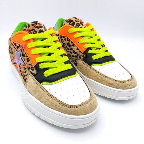 Shop art sass230228 multicolor sneakers donna con tomaia in ecopelle e riporti animalier