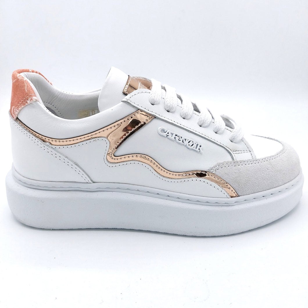 CafeNoir DE1810 multi pesca sneakers donna stringata con tomaia, fodera e soletta in pelle estraibile