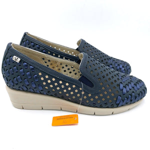 Valleverde VS10501 blu slip on donna con tomaia traforata in pelle e sottopiede in memory foam