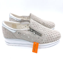 Carica l&#39;immagine nel visualizzatore di Gallery, Valleverde 36394 grigio sneakers donna con zip in pelle scamosciata e plantare in memory foam
