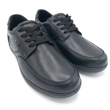 Carica l&#39;immagine nel visualizzatore di Gallery, Enval 3704100 nero scarpe uomo in pelle linea comoda con soletta estraibile in memory foam
