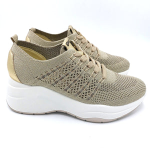 Igi&co 3663222 taupe sneakers donna in tessuto con lacci