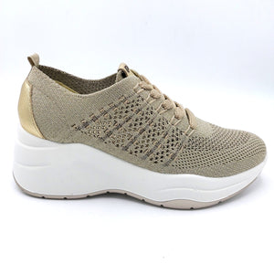 Igi&co 3663222 taupe sneakers donna in tessuto con lacci