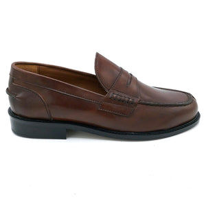 Harry sax 75 marrone mocassino uomo modello college con tomaia in pelle e suola in vero cuoio