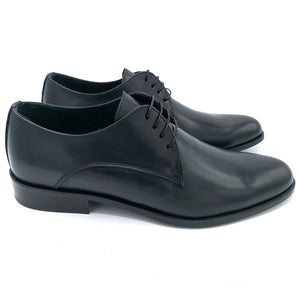 Herry sax D117 nero scarpa classica liscia interamente in pelle con suola in cuoio