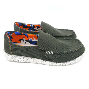 Kamsa JOE verde slip on uomo in tessuto son suola in leggerissima gomma