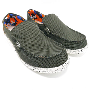 Kamsa JOE verde slip on uomo in tessuto son suola in leggerissima gomma