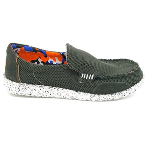 Kamsa JOE verde slip on uomo in tessuto son suola in leggerissima gomma