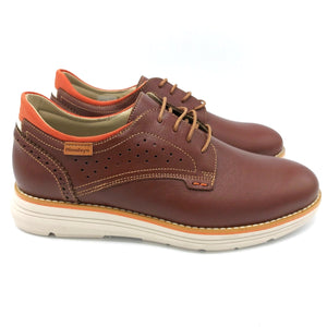 Himalaya 3074 brandy scarpa uomo modello derby con tomaia in pelle e suola in gomma