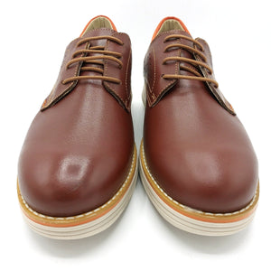 Himalaya 3074 brandy scarpa uomo modello derby con tomaia in pelle e suola in gomma