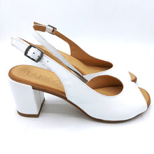 Carica l&#39;immagine nel visualizzatore di Gallery, Bueno WS6200 bianco sandalo donna interamente in pelle con suola sintetico et tacco 7 cm foderato in tinta
