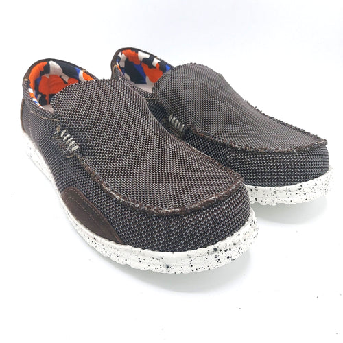 Kamsa JOE marrone slip on in tessuto con suola in gomma