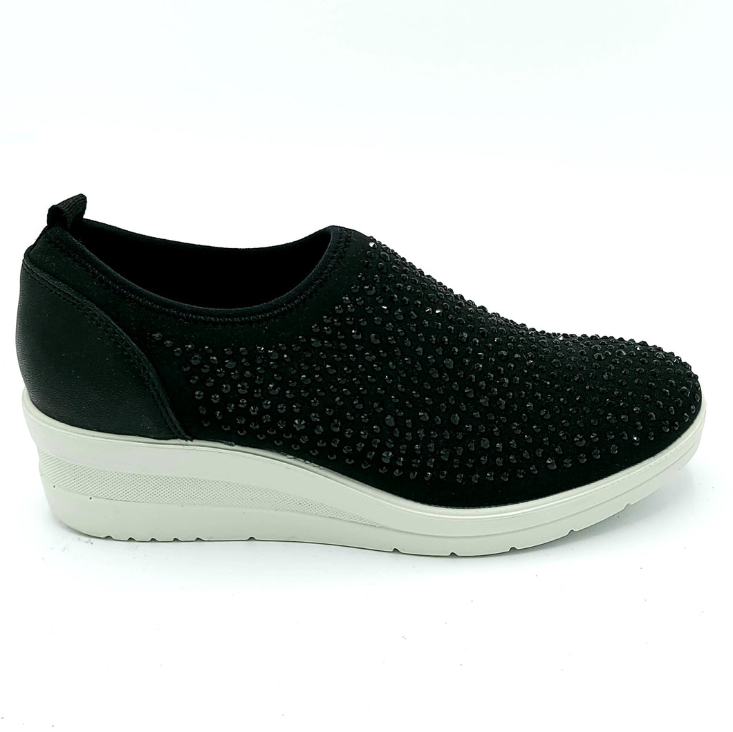 Enval 7271000 nero in tessuto elasticizzato e strassinisu colore