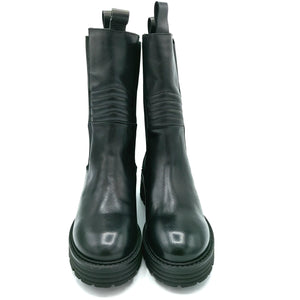 Valleverde 28642 dark nero biker donna in pelle con elastici laterali