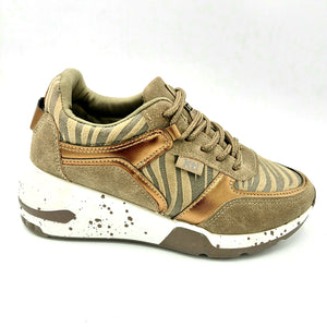 Xti 44599 bronzo sneakers donna coon lacci scarpe vegane