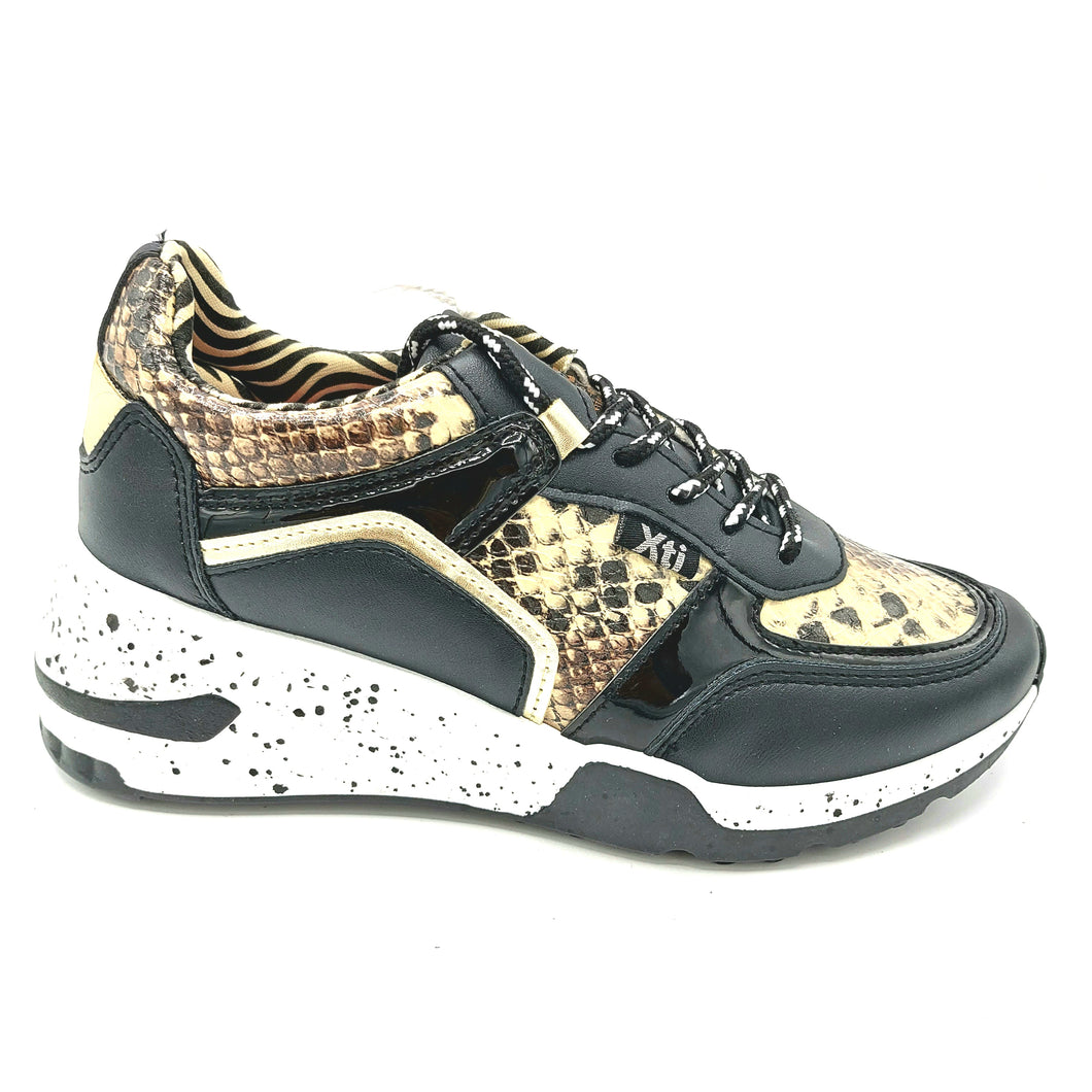 Xti 44599 nero sneakers donna coon lacci scarpe vegane