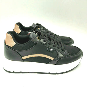 xti 43127 nero sneakers donna con lacci scarpa vegana